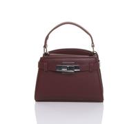Ajvani Top Handle Buckle Strap Mini Tote Shoulder Bag In Burgundy Burgundy