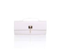 Ajvani Top Handle Party Woven Weave Clutch Bag In White White