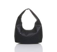Ajvani Weave Pattern Scoop Shoulder Bag In Black Black