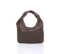 Ajvani Weave Pattern Scoop Shoulder Bag In Dark Brown Dark Brown