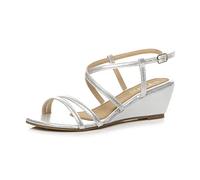 AJVANI wedge heel strappy slingback buckle holiday sandals size 5 38