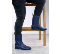 Ajvani Wellies Quilted Wellingtons Calf Boots In Navy Navy