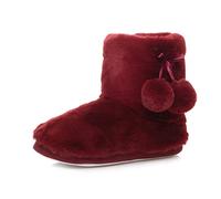 AJVANI winter slipper pom pom faux fur lined knitted ankle boots size 7 40