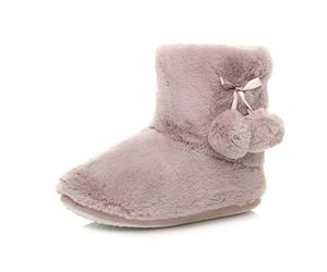AJVANI winter slipper pom pom faux fur lined knitted ankle boots size 7 40