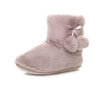 AJVANI winter slipper pom pom faux fur lined knitted ankle boots size 8 41