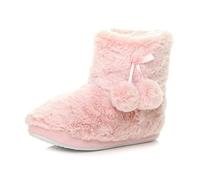 AJVANI winter slipper pom pom faux fur lined knitted ankle boots size 9 42