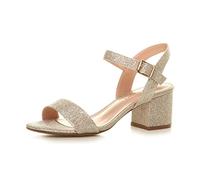 AJVANI Womenlow block heel peep toe ankle strap strappy party sandals size 8 41