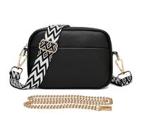 AJVANI Women's Canvas Strap Shoulder Handheld Cross Body Bag in Black