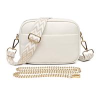 AJVANI Women's Canvas Strap Shoulder Handheld Cross Body Bag in White