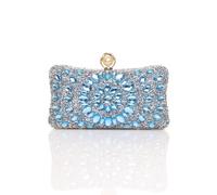 AJVANI Women's Diamante Embellished Gem Party Evening Prom Clutch Bag in Blue