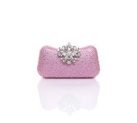 AJVANI Women's Evening Diamante Prom Party Clutch Shoulder Bag in Pale Pink
