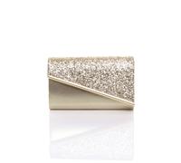 AJVANI Women's Evening Glitter Metallic Occasion Prom Party Clutch Bag in Gold