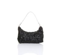 AJVANI Women's Evening Party Going Out Diamante Handle Sequin Scoop Bag in Black