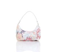 AJVANI Women's Evening Party Going Out Diamante Handle Sequin Scoop Bag in White