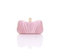 AJVANI Women's Evening Party Wedding Ruched Clutch Bag in Baby Pink