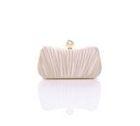 AJVANI Women's Evening Party Wedding Ruched Clutch Bag in Peach
