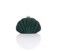 AJVANI Women's Evening Pleated Satin Prom Party Bag in Dark Green