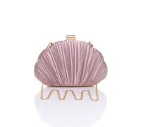 AJVANI Women's Evening Pleated Satin Prom Party Bag in Pink