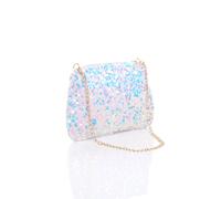 AJVANI Women's Evening Sequin Shoulder Clutch Prom Party Bag in White