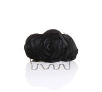 AJVANI Women's Evening Shoulder Satin Wedding Prom Party Clutch Bag in Black