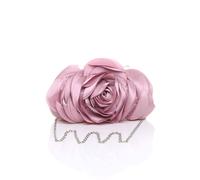 AJVANI Women's Evening Shoulder Satin Wedding Prom Party Clutch Bag in Pink