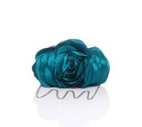 AJVANI Women's Evening Shoulder Satin Wedding Prom Party Clutch Bag in Teal