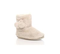 AJVANI Women's Faux Fur Lined Slip On Memory Foam Mules Slippers in Beige | Size: 9
