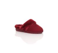 AJVANI Women's Faux Fur Lined Slip On Memory Foam Mules Slippers in Wine | Size: 4