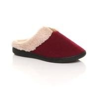 AJVANI Women's Faux Fur Lined Slippers Flat in Burgundy | Size: 7