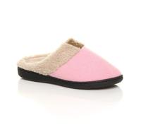AJVANI Women's Faux Fur Lined Slippers in Pink | Size: 6 AJVANI Pink 6