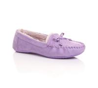 AJVANI Women's Flat Heel Boat Shoes Moccasins Slippers in Lilac | Size: 5