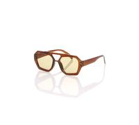 AJVANI Women's Geometric Thick Frame Aviator Sunglasses Shades in Brown