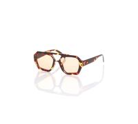 AJVANI Women's Geometric Thick Frame Aviator Sunglasses Shades in Dark Brown