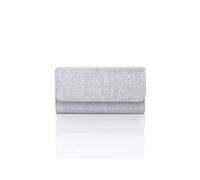 AJVANI Women's Glitter Sparkly Evening Party Clutch Bag in Silver