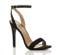 AJVANI Women's High Heel Ankle Strap Barely There Sandals in Black | Size: 3