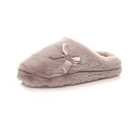 AJVANI Womens ladies bow heart gem winter fleece fur slippers slip on mules size