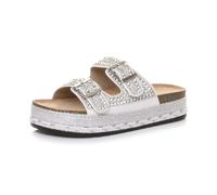 AJVANI Womens ladies flat diamante sparkly slides platform footbed sandals size 8 41
