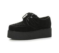 AJVANI Womens Ladies Flat Double Platform Wedge lace up Goth Creepers Shoes Boots Size.