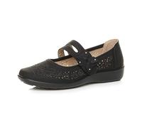AJVANI Womens Ladies Flat Grip Flexible Lightweight Sole Padded Mary Jane Hook & Loop Comfort Shoes Size