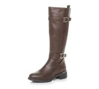 AJVANI Womens ladies flat low heel stretch buckle chelsea calf riding boots size 8 41