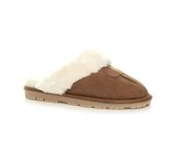Ajvani Womens Ladies Flat Low Heel Winter Fur Lined Mules Slippers, Chestnut Camel Tan, 9 UK