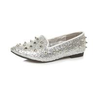 AJVANI Womens Ladies Flat Punk Goth Spiked Diamante Ballerinas Loafers Shoes Size