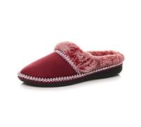 AJVANI Womens ladies flat slipper winter faux fur lined slip on memory foam washable mules slippers size