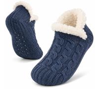 AJVANI Womens ladies grip sole fleece lined warm cosy sock slippers ankle size