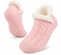 AJVANI Womens ladies grip sole fleece lined warm cosy sock slippers ankle size
