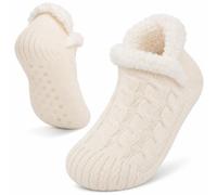 AJVANI Womens ladies grip sole fleece lined warm cosy sock slippers ankle size