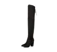 AJVANI Womens ladies high block heel stretch lace up riding over the knee boots size