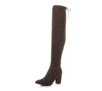AJVANI Womens ladies high block heel stretch lace up riding over the knee boots size