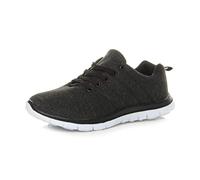 Ajvani Womens Ladies lace up Comfy Sport Pumps Sneakers Plimsolls Trainers, Black Space Dye, 4 UK