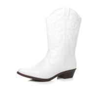 AJVANI Womens Ladies Low Cuban Heel Pointed Toe Western Calf Cowboy Boots Size 8 41